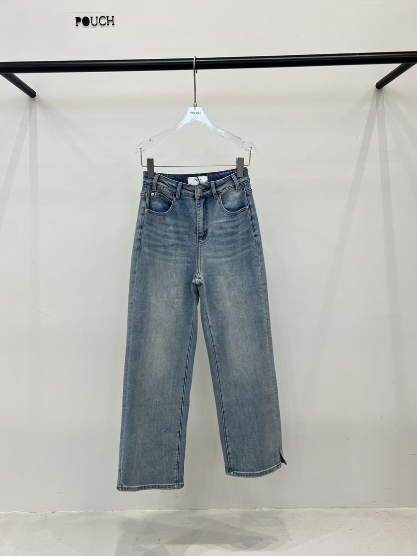POUCH韓國直郵實拍女士新款熱賣26春夏休閑職業人氣牛仔褲POUCH牛仔褲