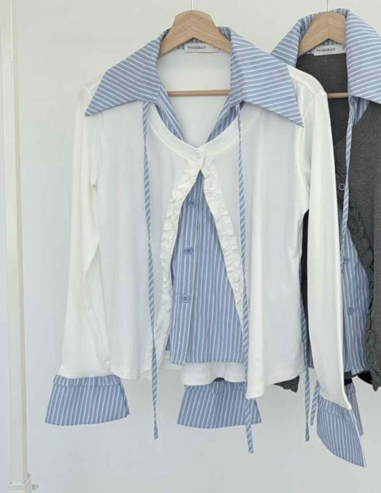 GGAEBI韓國東大門代購女裝新品休閑時尚26春夏針織衫假兩件GGAEBI針織衫