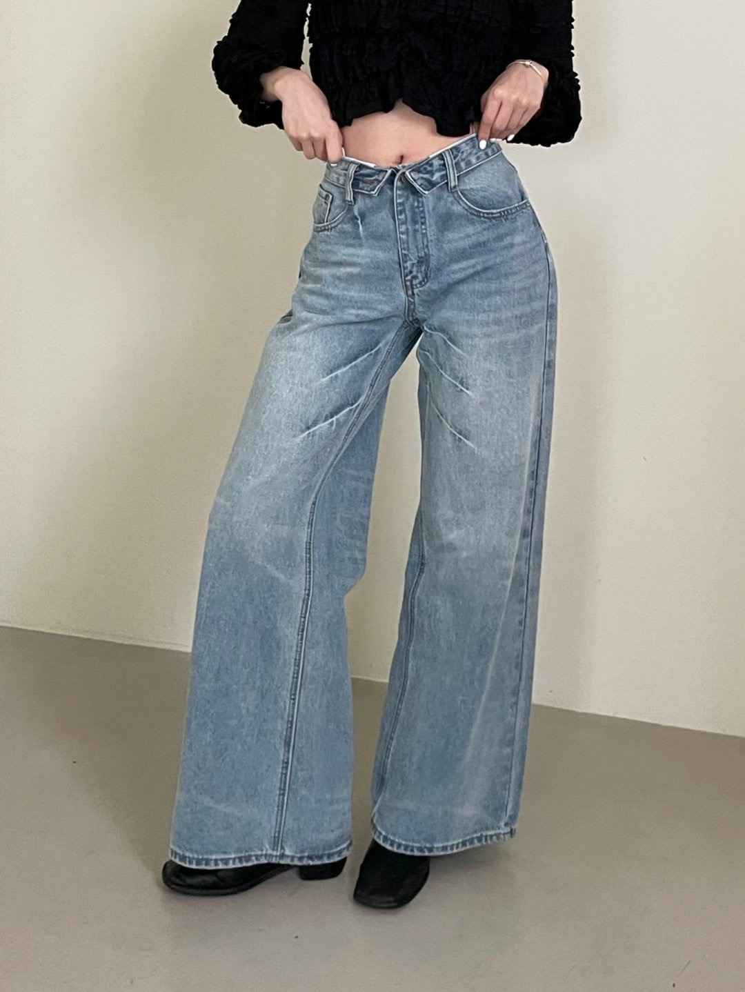 GGAEBI韓國直郵女士新款休閑26春夏推薦職業熱賣時尚牛仔褲GGAEBI牛仔褲