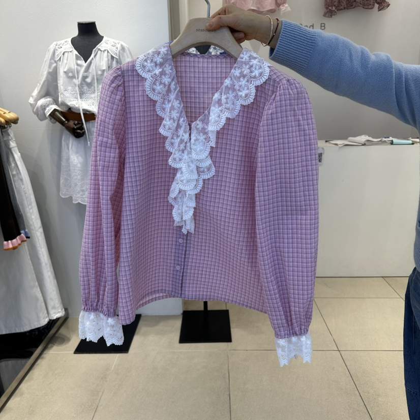 2nd B-S韓國代購女士新品職業休閑推薦26春夏襯衫蕾絲衫2nd B-S襯衫/蕾絲衫