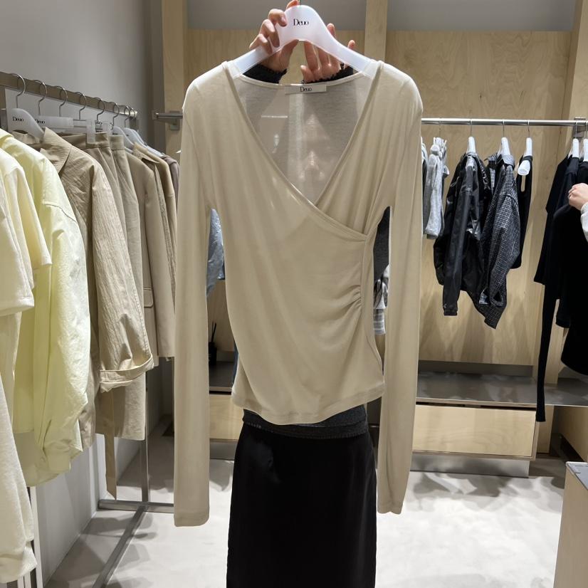DEUO東大門直郵女士新款人氣26春夏休閑職業真品熱賣長袖T恤DEUO長袖T恤