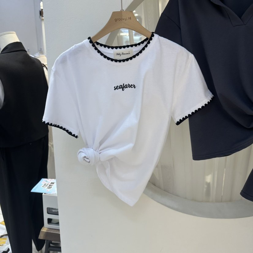 HOLYBANANA東大門代購女士新款人氣職業真品休閑時尚26春夏T恤groovy.H/HOLYBANANAT恤