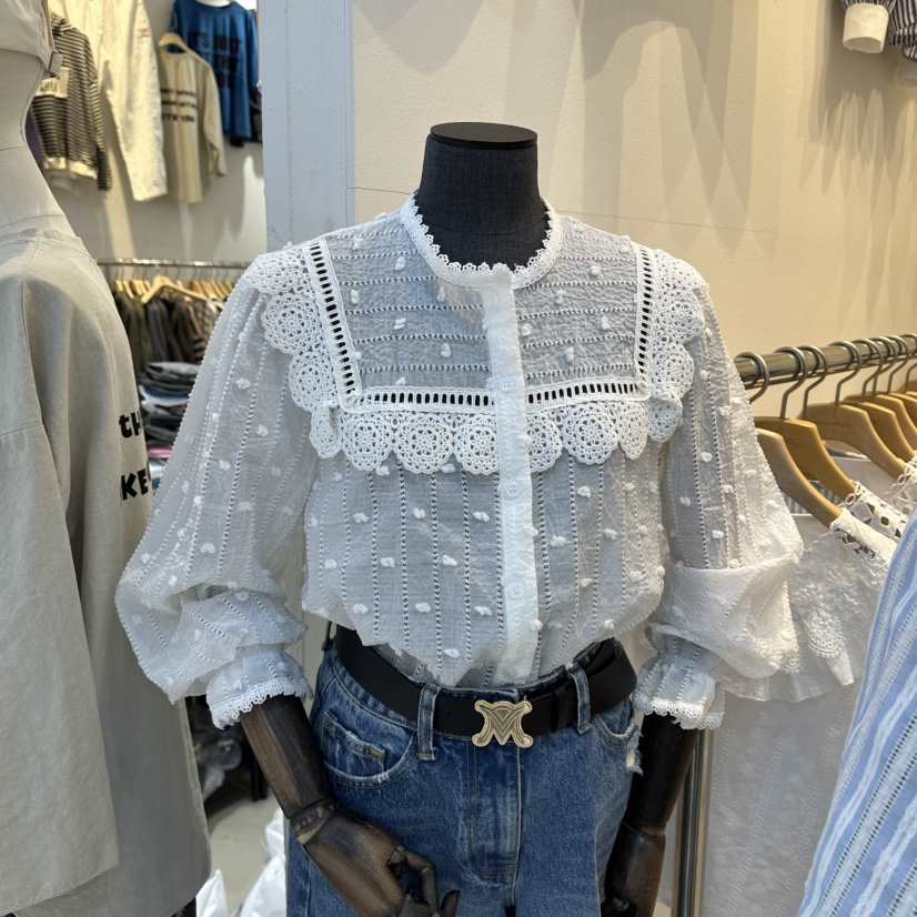 2nd B-S東大門實拍女士新品休閑推薦真品時尚襯衫蕾絲衫2nd B-S襯衫/蕾絲衫