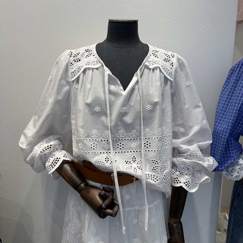 2nd B-S東大門代購女裝新款職業推薦26春夏襯衫蕾絲衫繡花2nd B-S襯衫/蕾絲衫