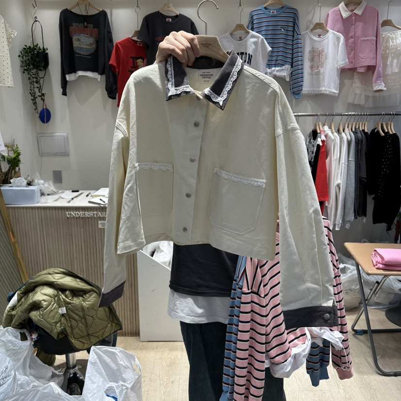 UNDERSTAR_VINTAGE韓國代購女裝新款人氣時尚推薦夾克蕾絲UNDERSTAR_VINTAGE夾克