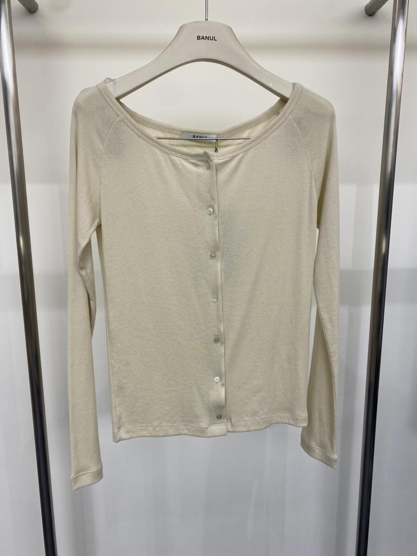 BANUL韓國直郵女裝新款職業26春夏人氣推薦長袖T恤露肩開衫BANUL長袖T恤