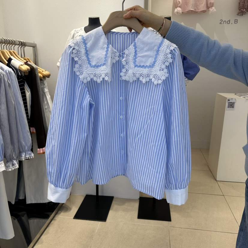 2nd B-S東大門直郵女裝新款推薦熱賣職業休閑襯衫蕾絲衫2nd B-S襯衫/蕾絲衫