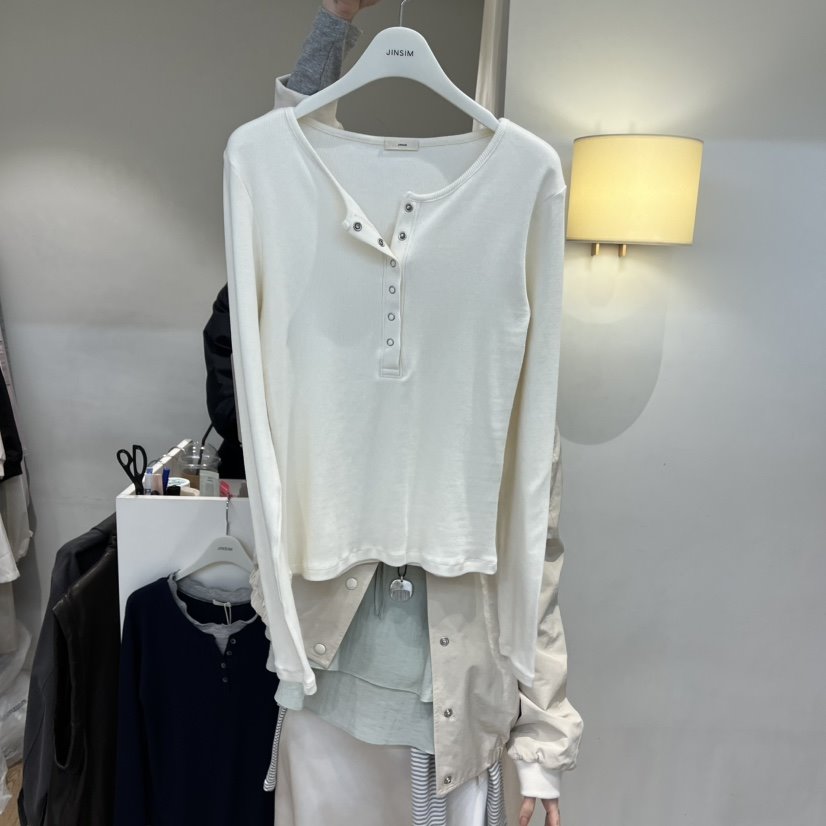 JINSIM韓國代購女裝新款休閑職業時尚26春夏真品人氣長袖T恤JINSIM長袖T恤