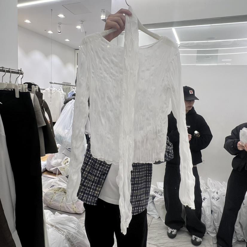 BREATHE東大門實拍女裝新品職業推薦時尚26春夏長袖T恤含飄帶BREATHE長袖T恤