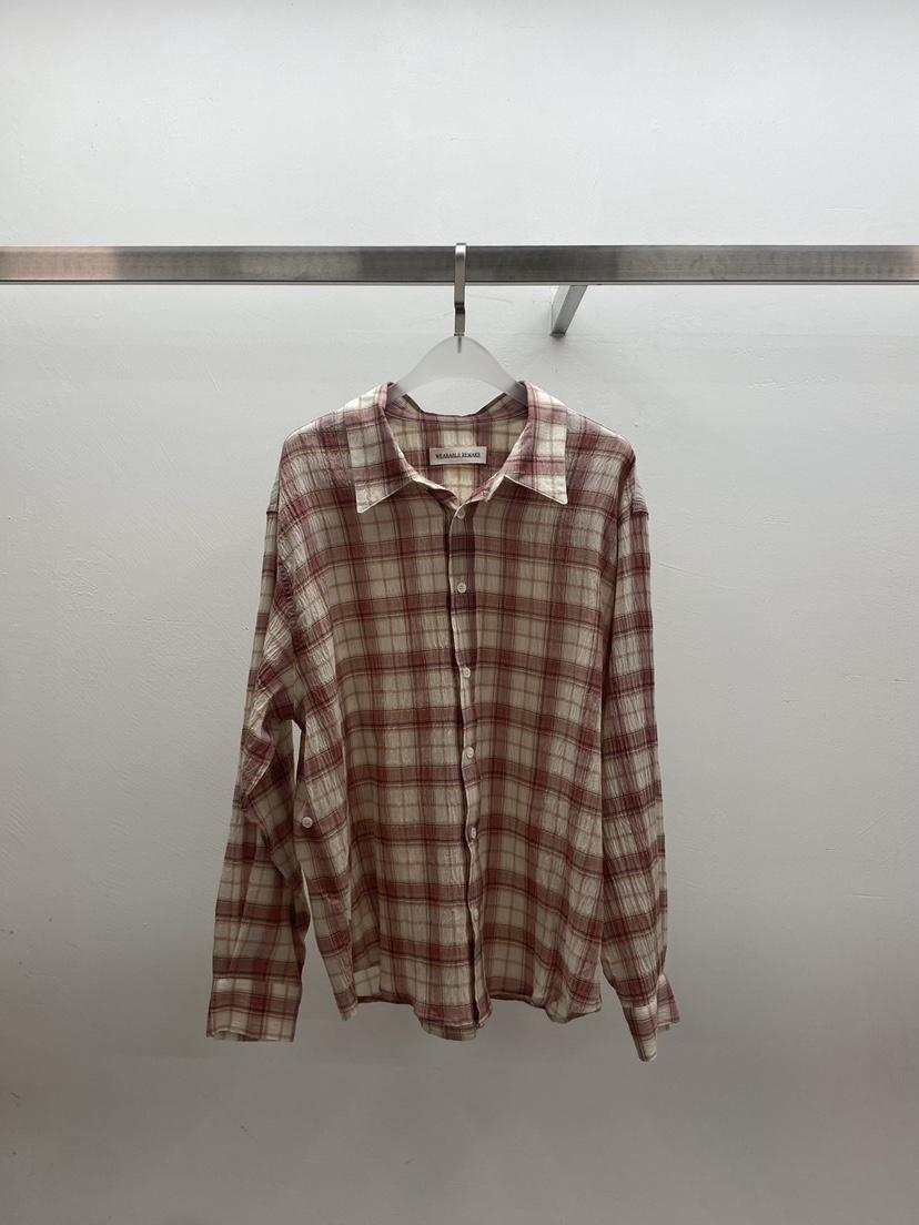 WEARABLE-L東大門實拍女裝新款熱賣26春夏襯衫蕾絲衫格紋WEARABLE襯衫/蕾絲衫