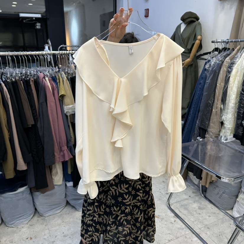 MARIGOLD東大門直郵女士新款休閑真品熱賣襯衫蕾絲衫流蘇MARIGOLD襯衫/蕾絲衫