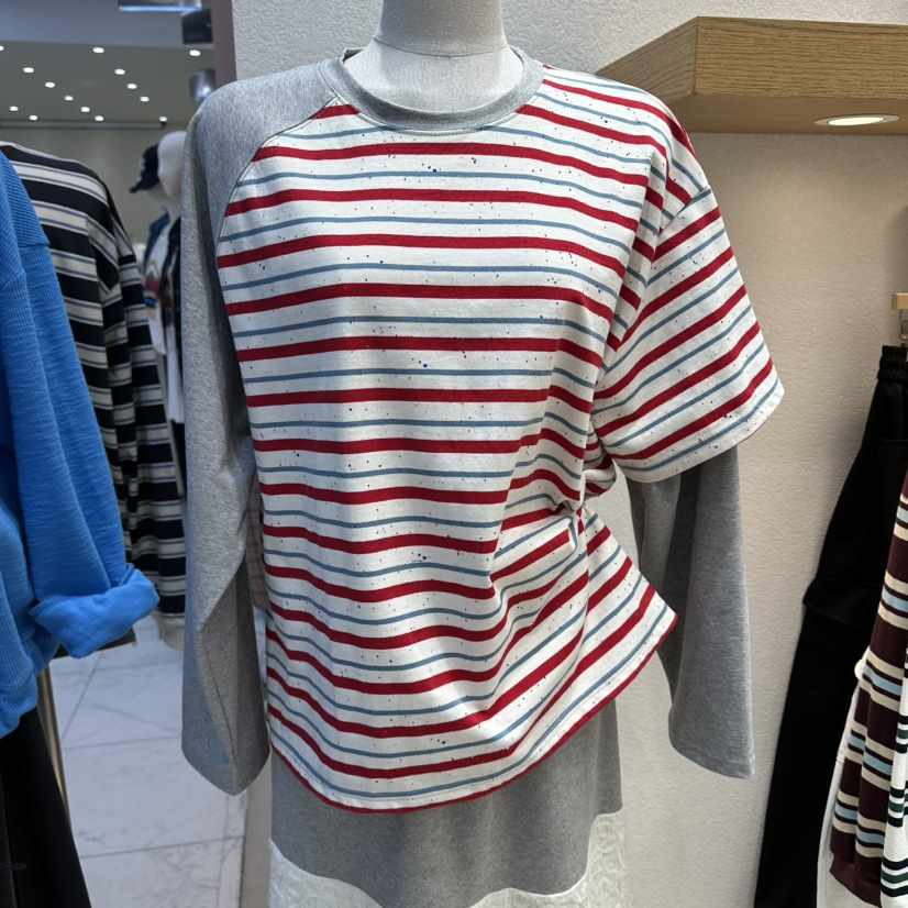 NEAR韓國直郵女士新品推薦真品職業休閑人氣長袖T恤假兩件NEAR長袖T恤