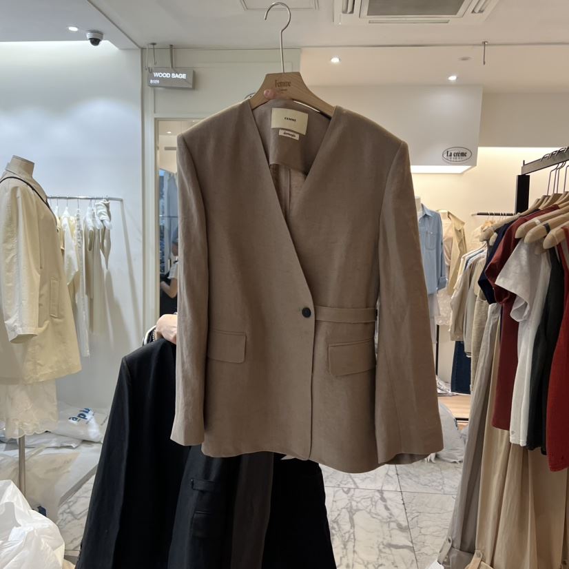 LA MAGIE FEMME韓國直郵女裝新品真品時尚夾克不對稱腰帶Lamagie Femme夾克