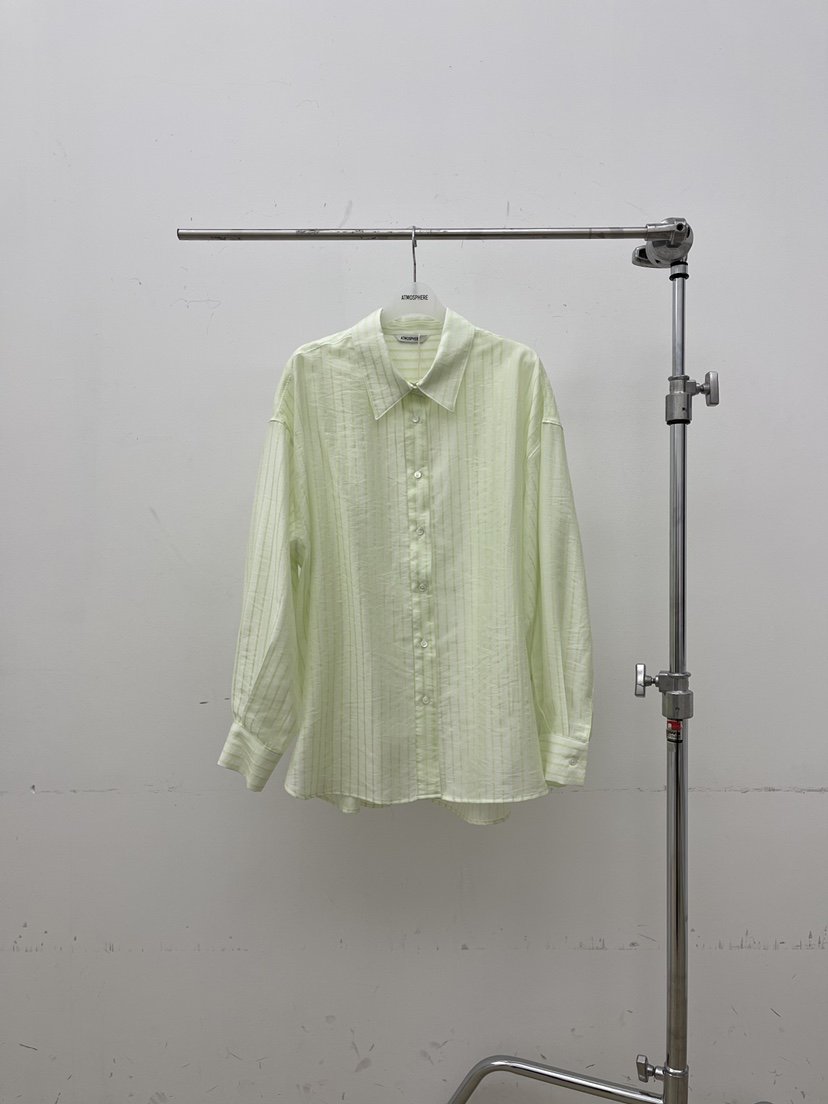 ATMOSPHERE東大門實拍女裝新款推薦時尚休閑襯衫蕾絲衫條紋ATMOSPHERE/BLING襯衫/蕾絲衫