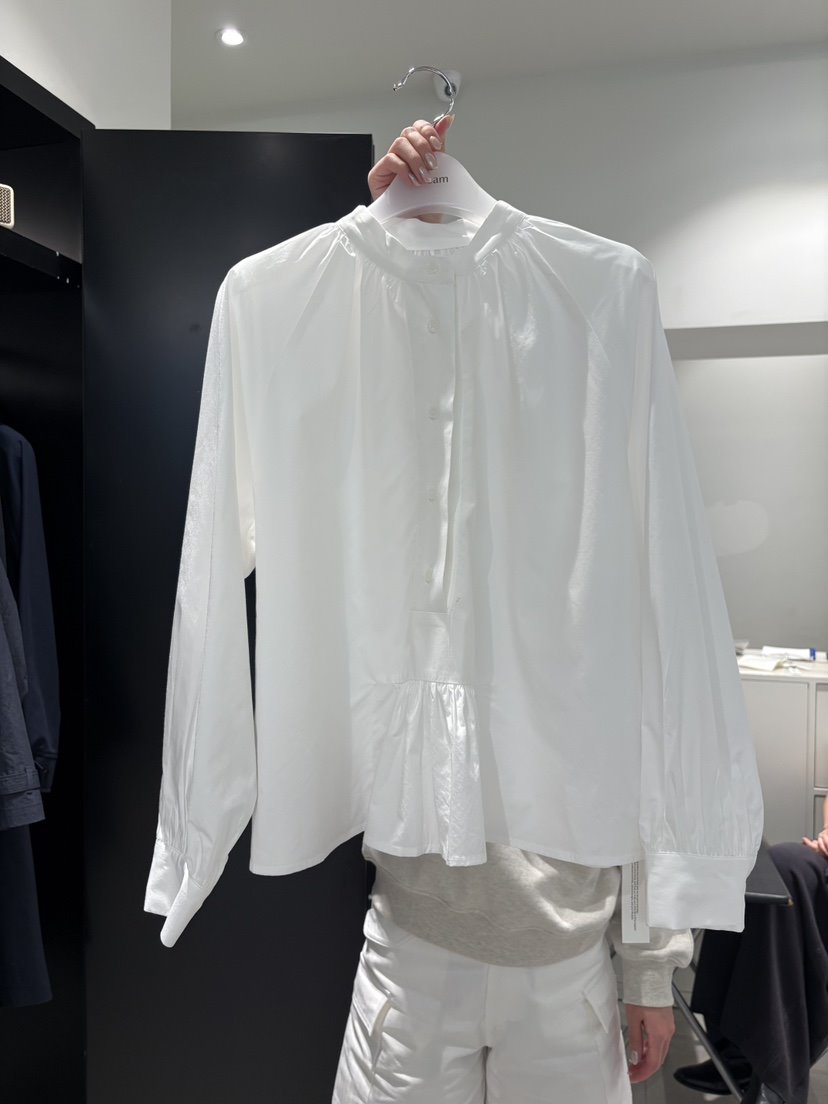 CREAM-P韓國東大門直郵女士新品職業時尚襯衫蕾絲衫褶皺CREAM-P襯衫/蕾絲衫