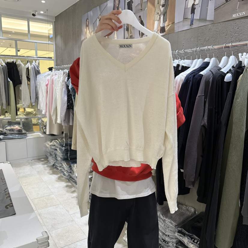 MIXXIN韓國直郵女裝新品推薦26春夏熱賣職業針織衫亞麻布MIXXIN針織衫
