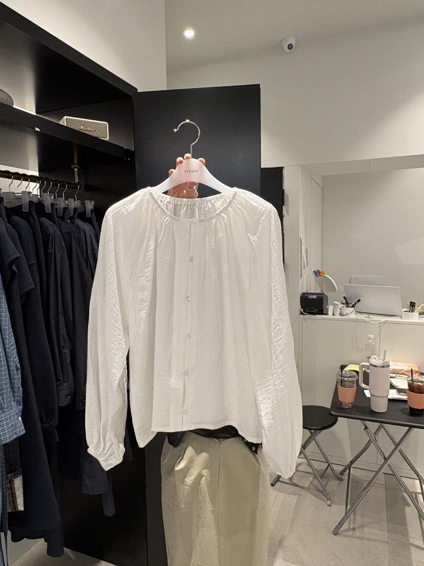 CREAM-P韓國直郵女士新款熱賣職業人氣休閑推薦襯衫蕾絲衫CREAM-P襯衫/蕾絲衫