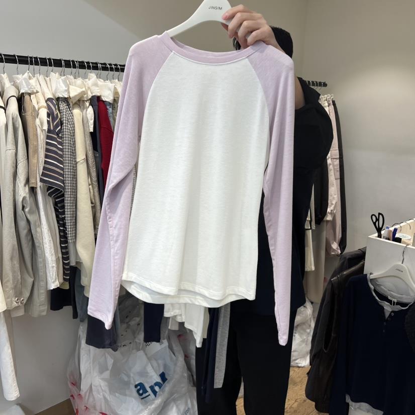 JINSIM韓國直郵女士新品時尚休閑熱賣人氣26春夏職業長袖T恤JINSIM長袖T恤