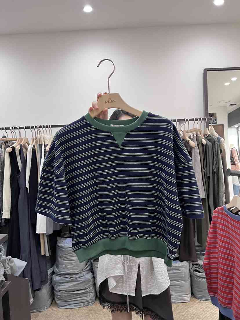 BRELLIN韓國直郵女士新品26春夏推薦休閑熱賣職業T恤條紋BRELLINT恤