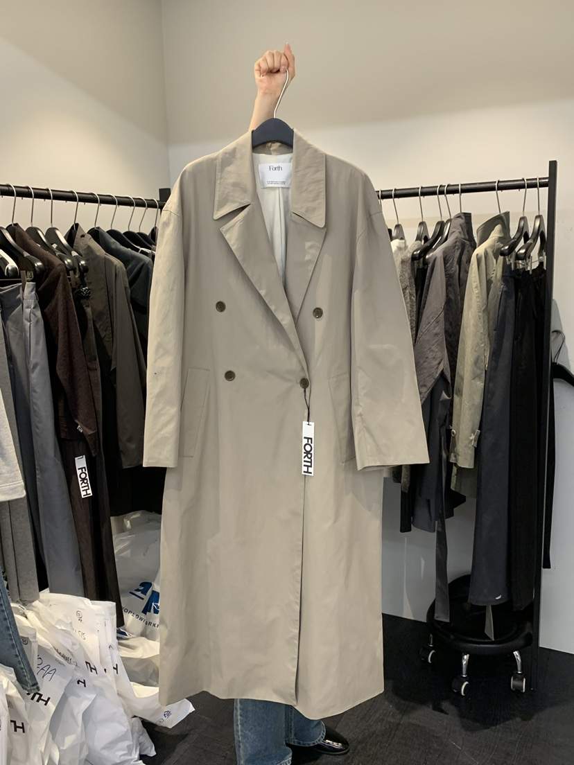 FORTH韓國直郵女士新款26春夏職業人氣熱賣休閑時尚長款風衣FORTH長款風衣