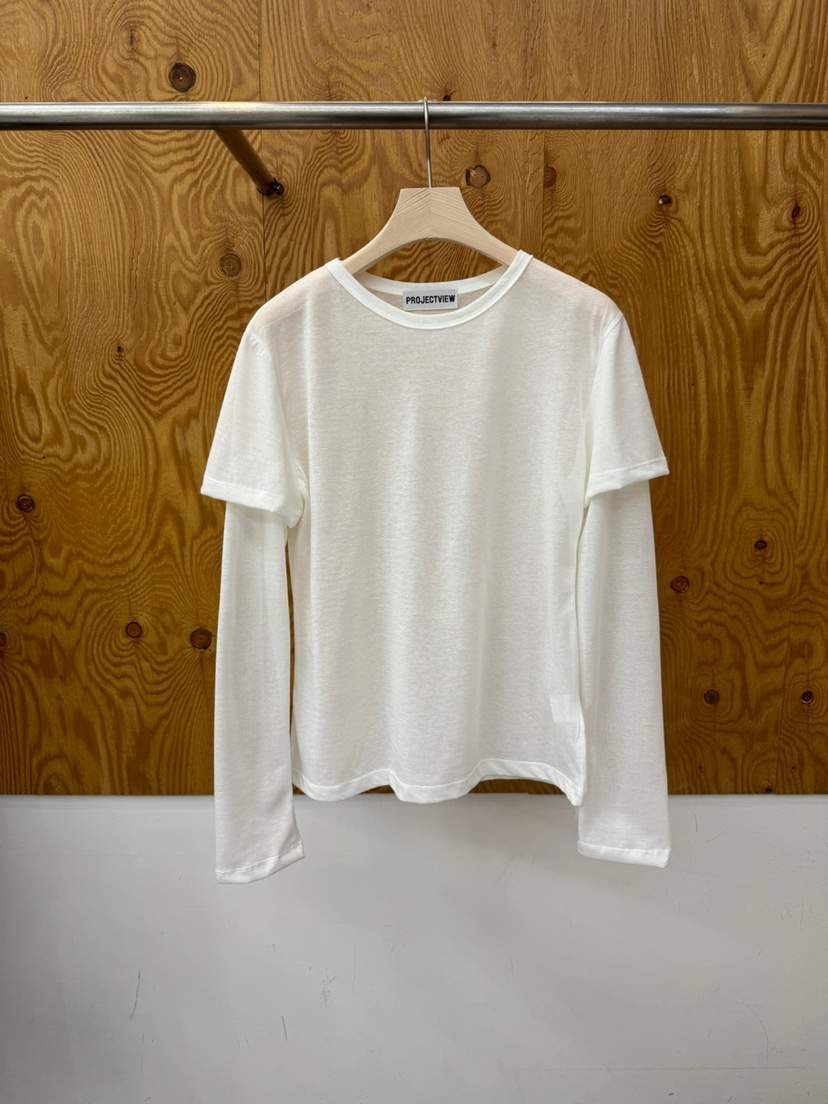 PROJECTVIEW韓國代購女士新款人氣熱賣長袖T恤假兩件透明PROJECTVIEW長袖T恤