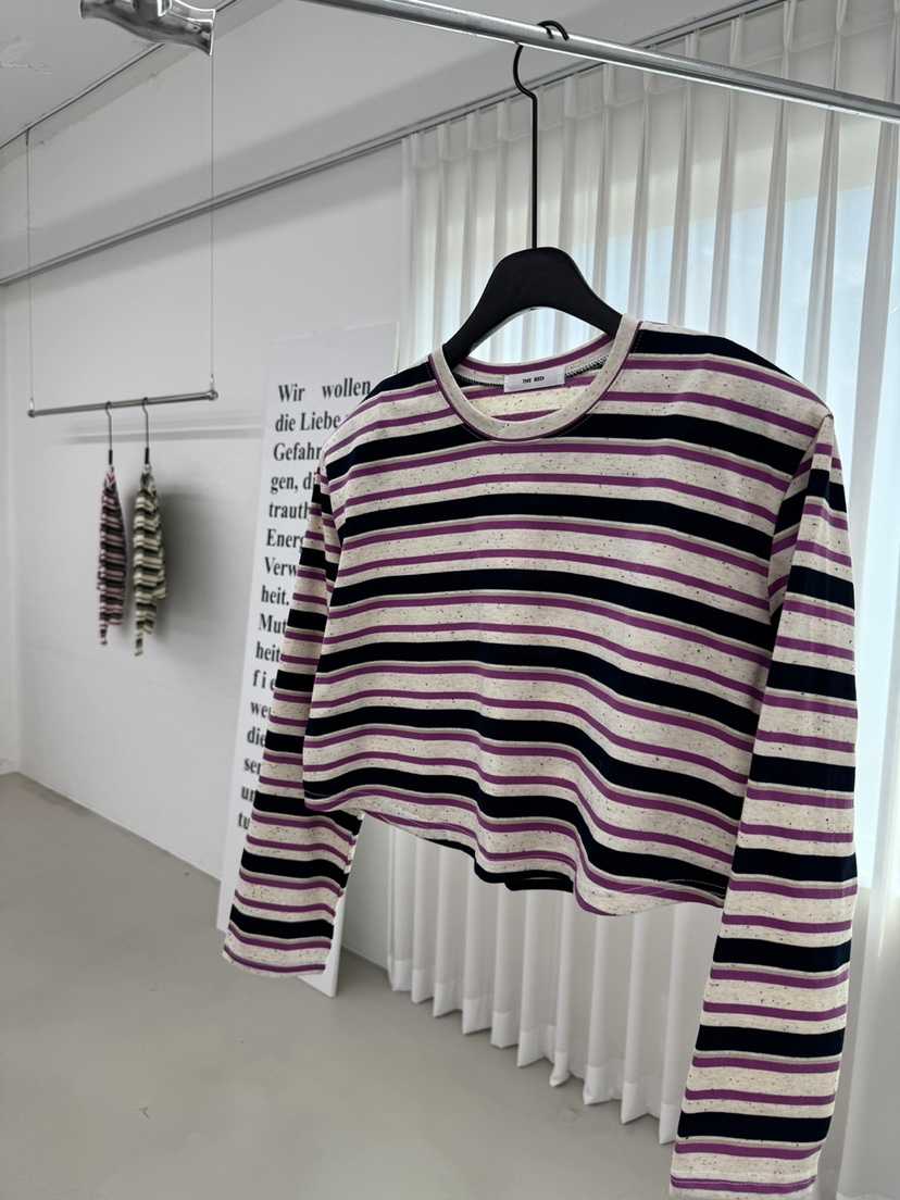 RED-A韓國直郵女士新品26春夏推薦時尚人氣休閑長袖T恤條紋RED-A長袖T恤