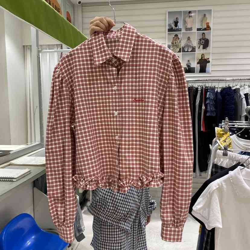 BRICKLANE韓國直郵女士新品休閑推薦時尚熱賣襯衫蕾絲衫格子BRICKLANE襯衫/蕾絲衫