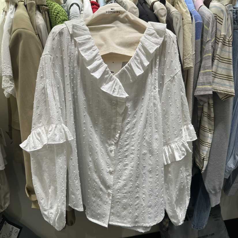 TOMGIRL韓國直郵女士新品推薦時尚熱賣人氣襯衫蕾絲衫柔軟TOMGIRL襯衫/蕾絲衫