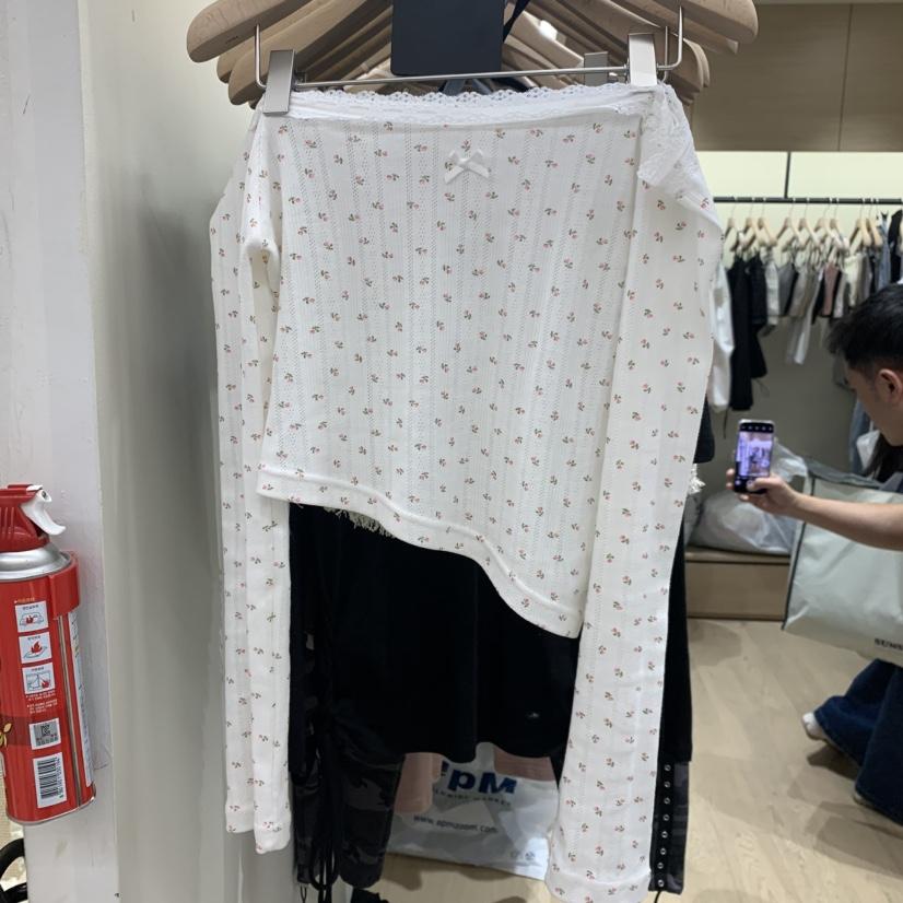 MEMOIRE韓國東大門直郵女裝新品休閑時尚26春夏長袖T恤條紋MEMOIRE長袖T恤