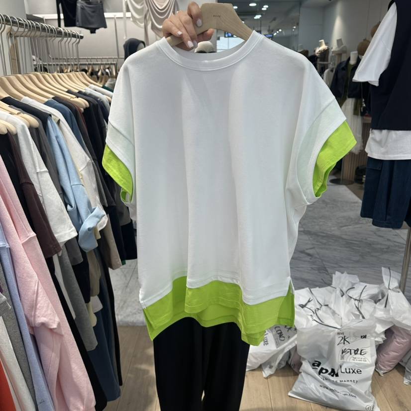 REVE-L韓國代購女裝新品人氣26春夏熱賣推薦職業T恤假兩件REVE-LT恤