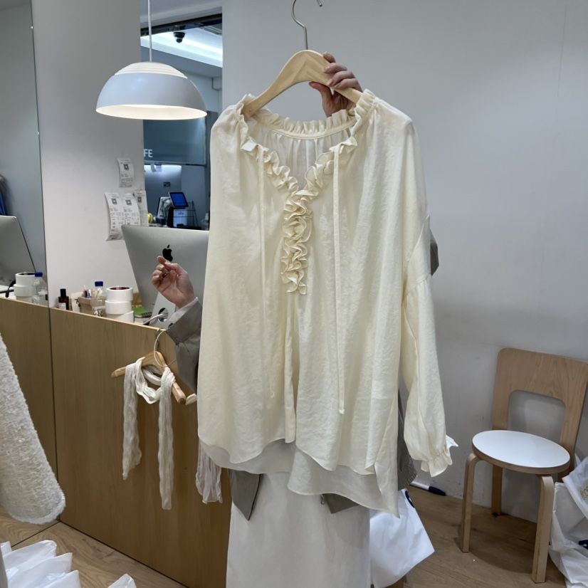 FOREST韓國東大門直郵女裝新品時尚休閑人氣26春夏襯衫蕾絲衫FOREST襯衫/蕾絲衫