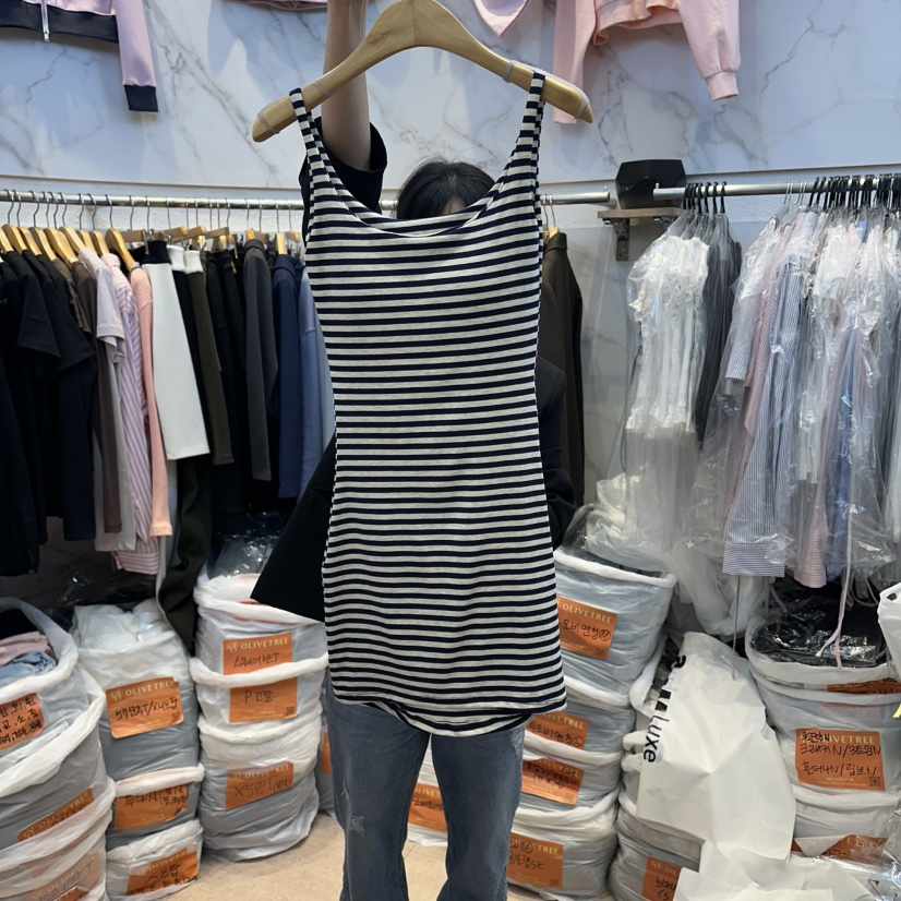 OLIVE TrEE韓國東大門直郵女士新款職業熱賣吊帶背心條紋OLIVE TrEE吊帶/背心