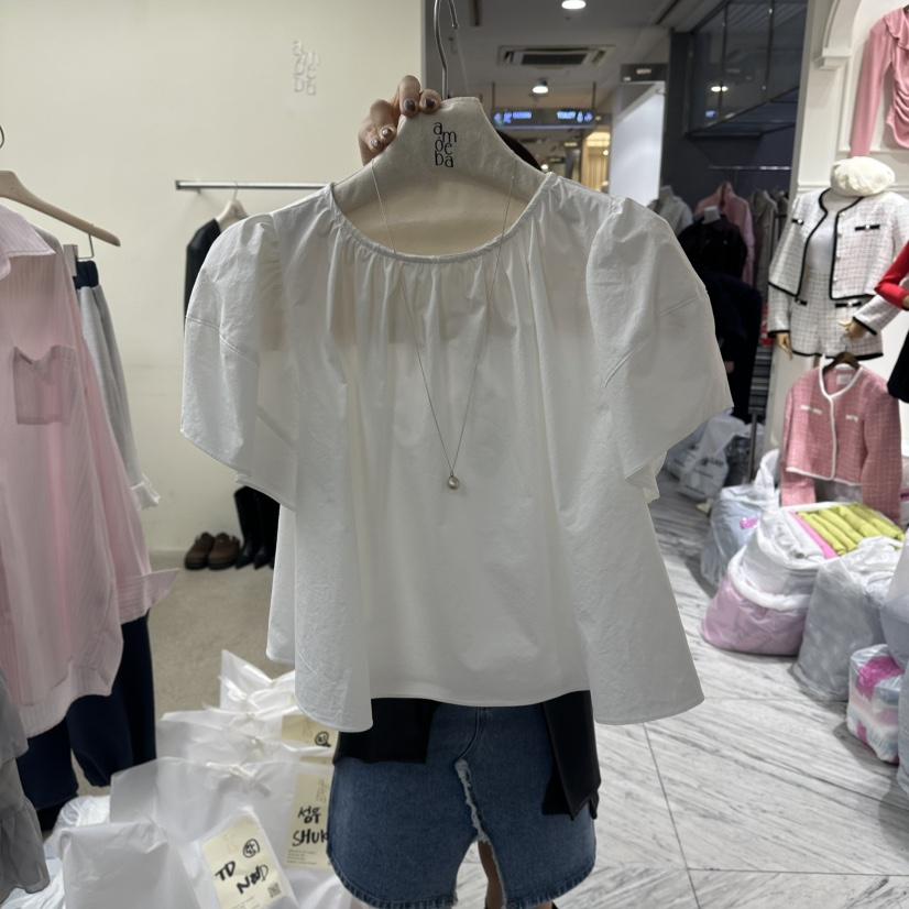 AMOEBA韓國東大門代購女士新款時尚26春夏襯衫蕾絲衫不含項鏈AMOEBA襯衫/蕾絲衫