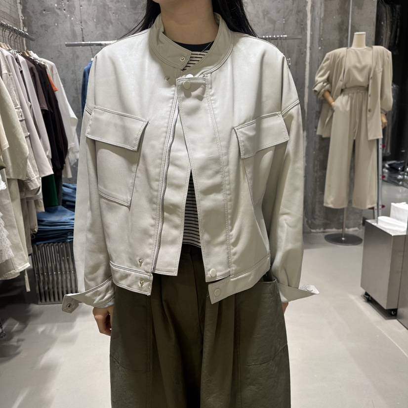 JUNI韓國東大門直郵女裝新款休閑時尚人氣26春夏夾克口袋皮革my juni夾克