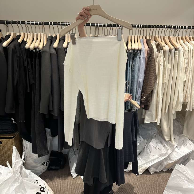 LE BUTTER韓國東大門代購女裝新款熱賣推薦職業針織衫褶皺LE BUTTER針織衫