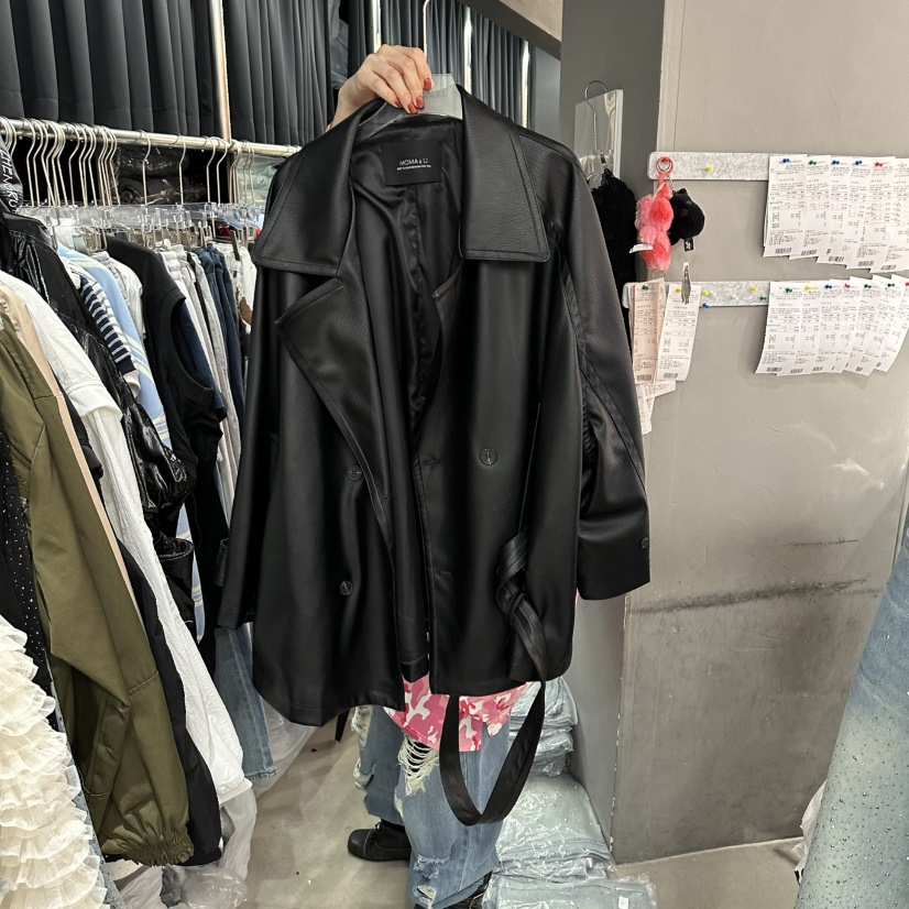 MOMAZU韓國東大門直郵女士新款推薦人氣職業熱賣26春夏皮衣MOMAZU皮衣