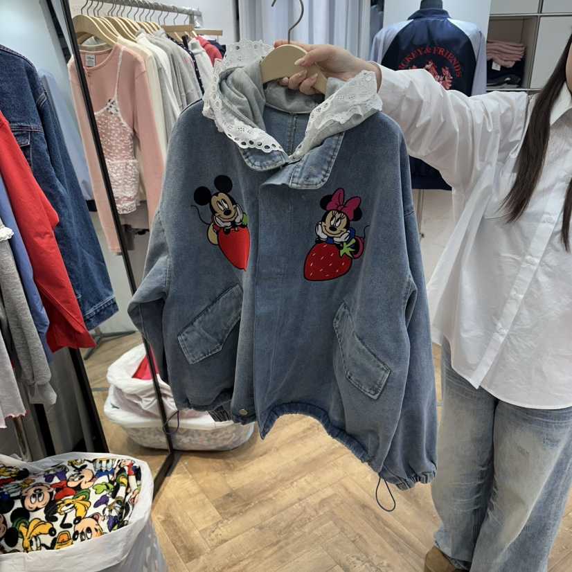 DE LINE韓國直郵實拍女裝新款人氣推薦熱賣夾克帽子可拆卸DE LINE夾克