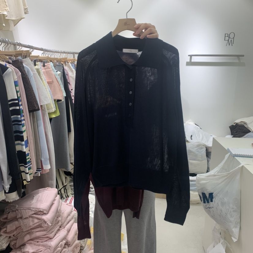 BY BOMI韓國直郵女士新款人氣職業時尚26春夏休閑針織衫BY BOMI針織衫