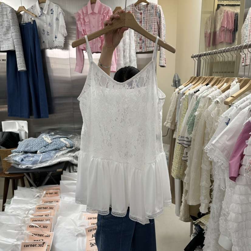 CORNER韓國東大門直郵女士新品推薦職業連衣裙不對稱蕾絲CORNER.302連衣裙