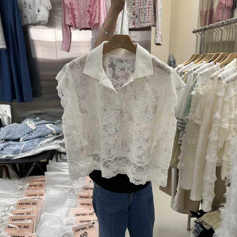CORNER韓國代購女士新品推薦職業人氣熱賣休閑襯衫蕾絲衫CORNER.302襯衫/蕾絲衫