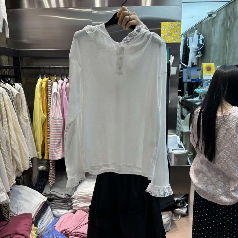 RUNWAY-런웨이韓國東大門代購女士新品人氣長袖T恤奶油色RUNWAY長袖T恤