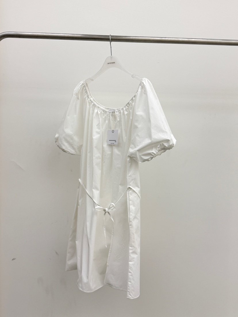 CM東大門實拍女士新款時尚推薦26春夏休閑連衣裙含腰繩露肩CM_centimeter連衣裙