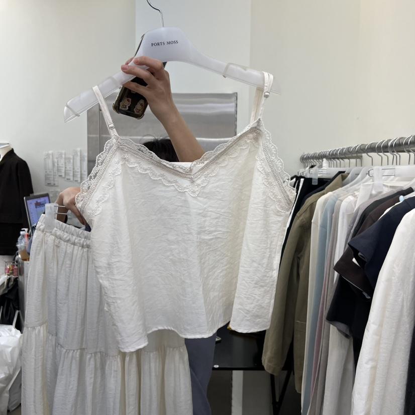 PORTS MOSS東大門代購女士新款休閑26春夏人氣吊帶背心蕾絲PORTS MOSS吊帶/背心