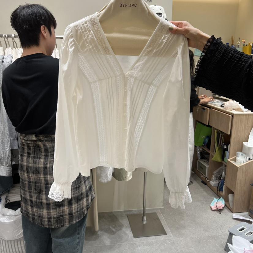 BY FLOW韓國代購女裝新品熱賣時尚人氣推薦職業襯衫蕾絲衫BY FLOW襯衫/蕾絲衫