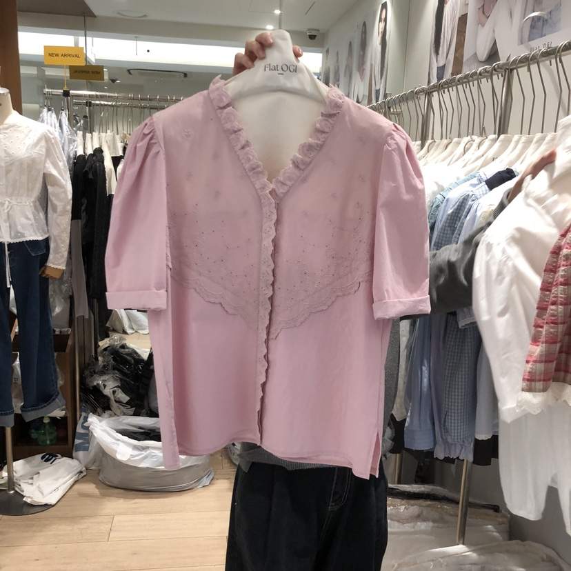 OGI韓國直郵女士新品職業休閑人氣熱賣26春夏推薦襯衫蕾絲衫FLat OGI襯衫/蕾絲衫