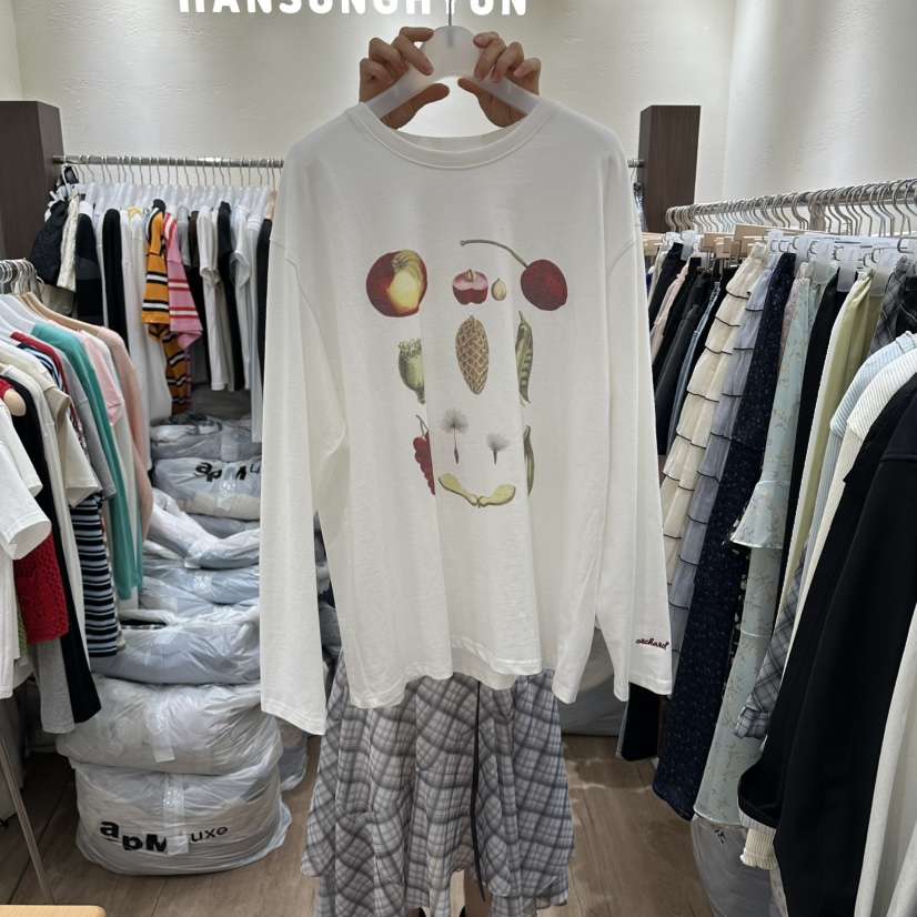 HANSUNGHYUN東大門代購女裝新款職業熱賣推薦長袖T恤寬松HANSUNGHYUN長袖T恤