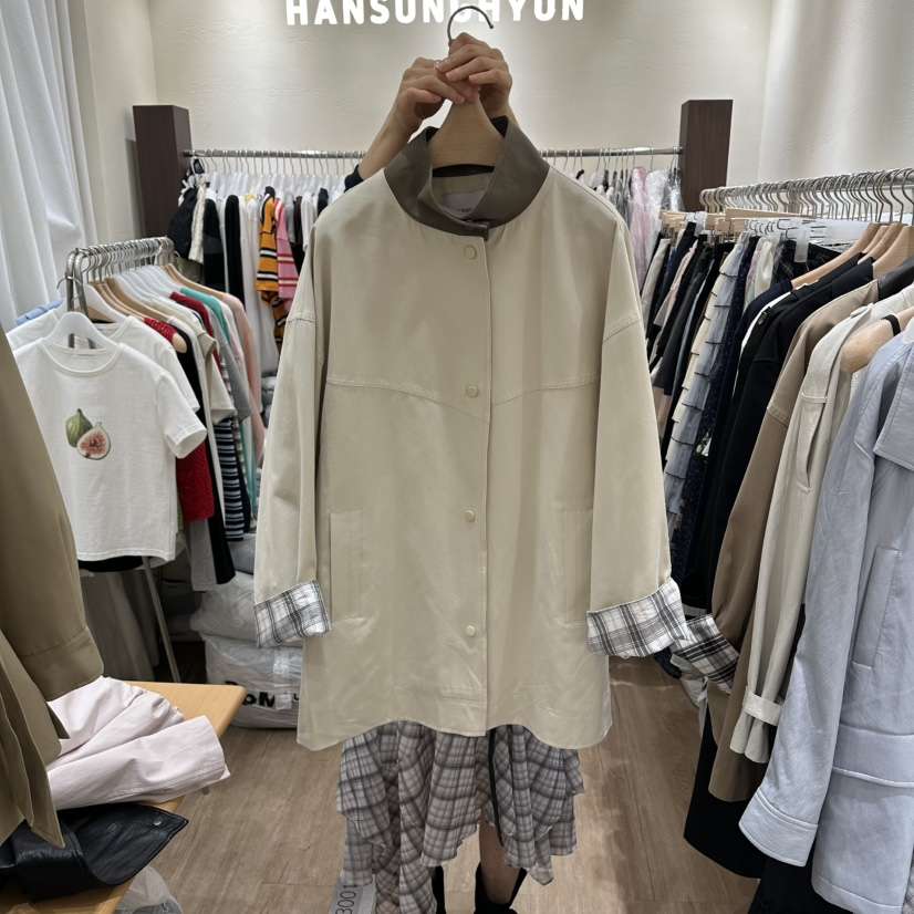 HANSUNGHYUN韓國直郵女裝新品人氣時尚職業推薦休閑夾克格子HANSUNGHYUN夾克