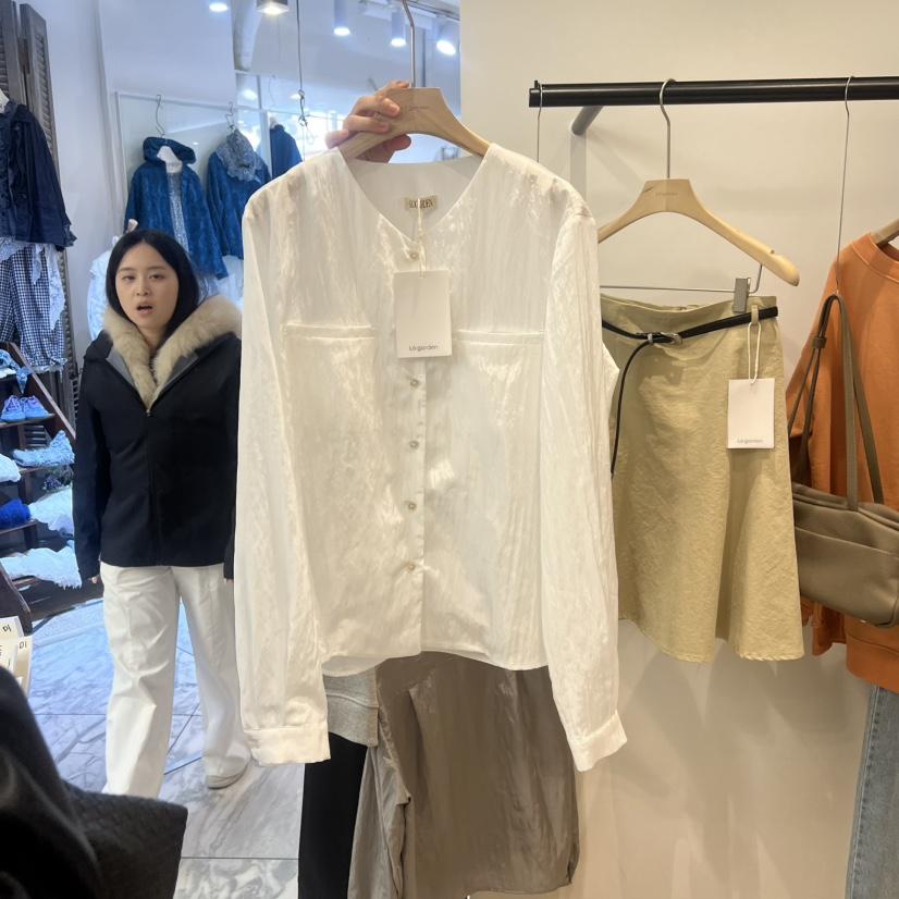 LOGARDEN東大門代購女士新款休閑熱賣26春夏時尚襯衫蕾絲衫LO GARDEN襯衫/蕾絲衫