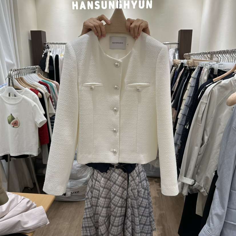 HANSUNGHYUN東大門代購女裝新款熱賣真品26春夏夾克粗花呢HANSUNGHYUN夾克