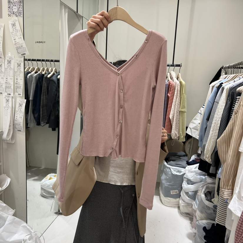 YUNBAL東大門實拍女裝新品26春夏時尚職業真品熱賣長袖T恤YUNBAL長袖T恤